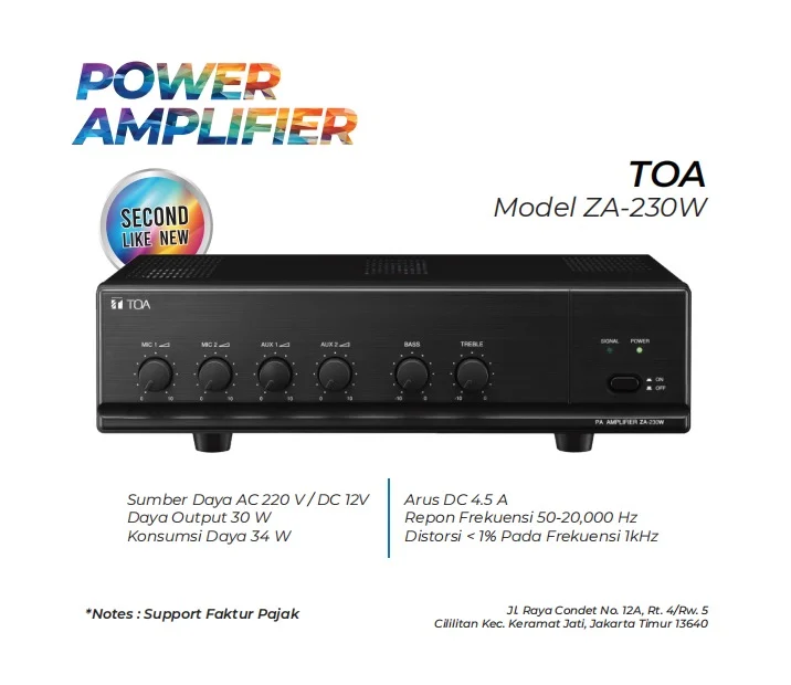Power Amplifier Toa Za 230w