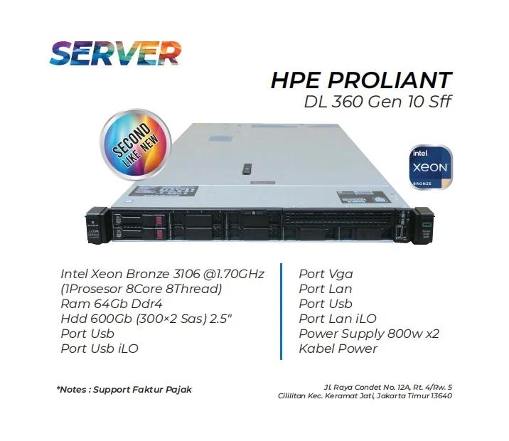 Server Proliant Dl 360 Gen 10 Sff