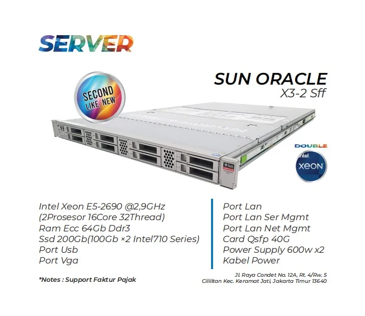 Server Sun Oracle X3 2 Sff