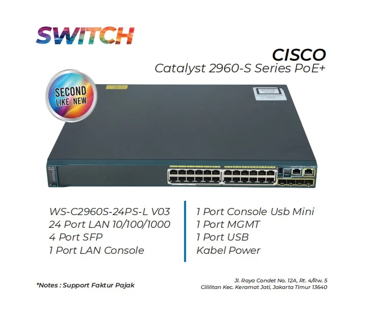 Switch Cisco Catalyst C2960s 24ps